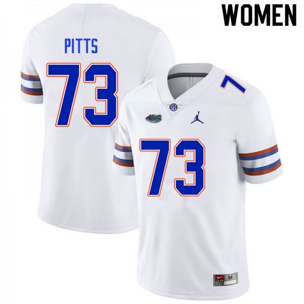 Women #73 Mark Pitts Florida Gators College Football Jerseys White